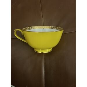Teavana Noble Poppy Real 14k Gold Yellow Fine China Tea Cup